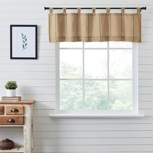 VHC Brands Stitched Burlap Natural Valance 16x72"